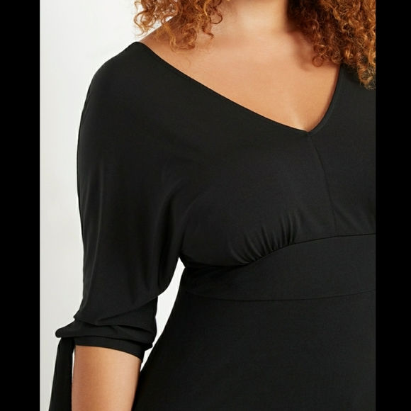 ELOQUII FIT AND FLARE MIDI DRESS - Picture 3 of 6